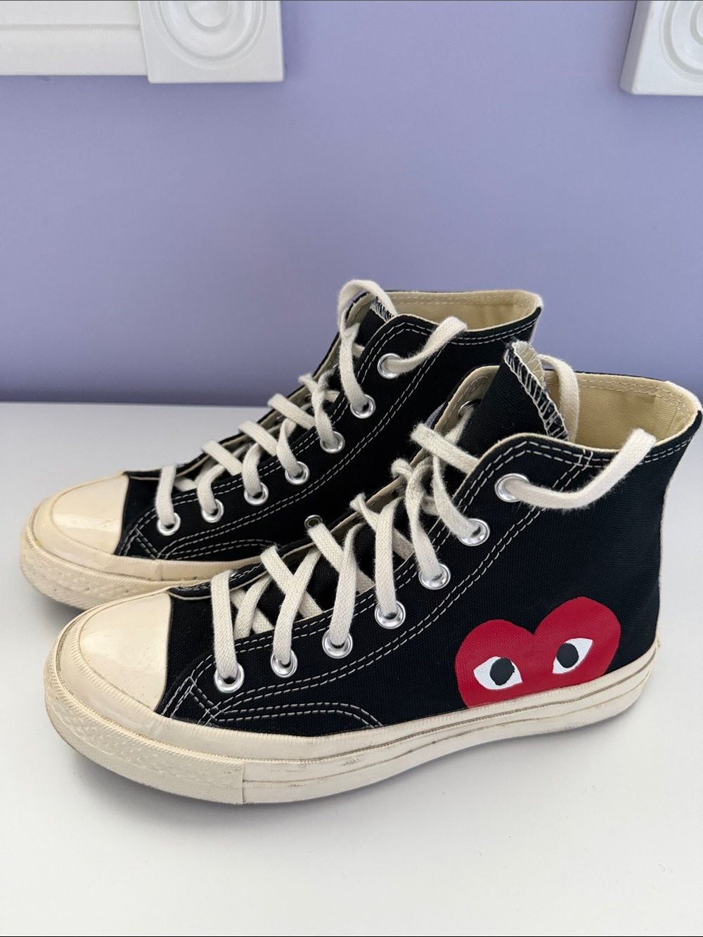 Comme des Garçon Converse Black High-Top Sneakers